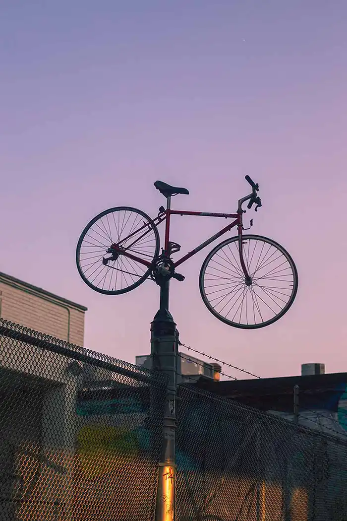 floating bicycle photograph